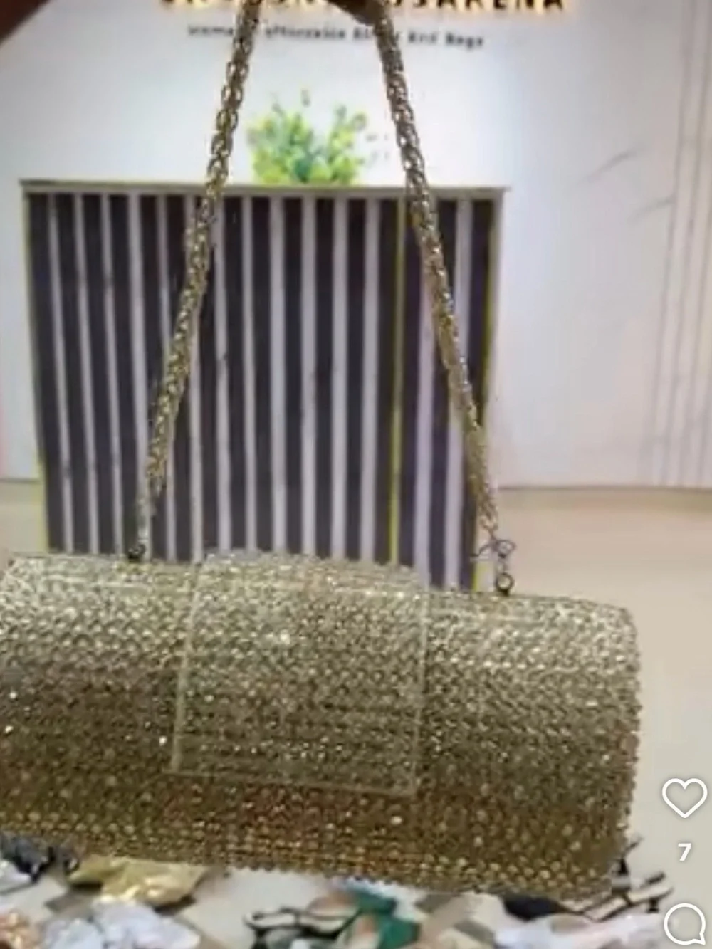‼️WOW‼️FF Embellished Gold Crystal Clutch Evening Bag‼️NWT
